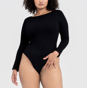 Crew Neck Long Sleeve Bodysuit | This model is wearing a size L