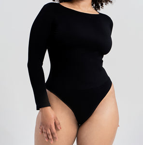 Crew Neck Long Sleeve Bodysuit | This model is wearing a size L